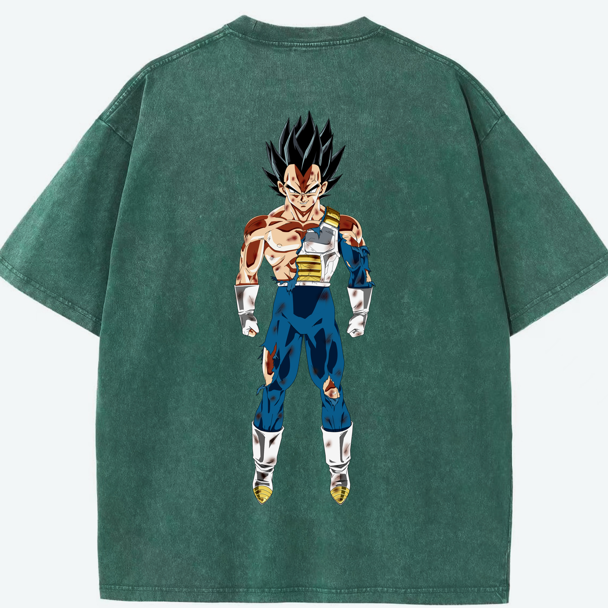 （画像用） ドラゴンボール ベジータ四世（Bejīta Yonsei）DRAGON BALL Vegeta IV 綿100% ヴィンテージ風 半袖Tシャツ（背面プリント）